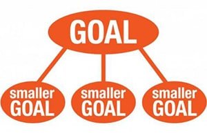 break goals into smaller goals