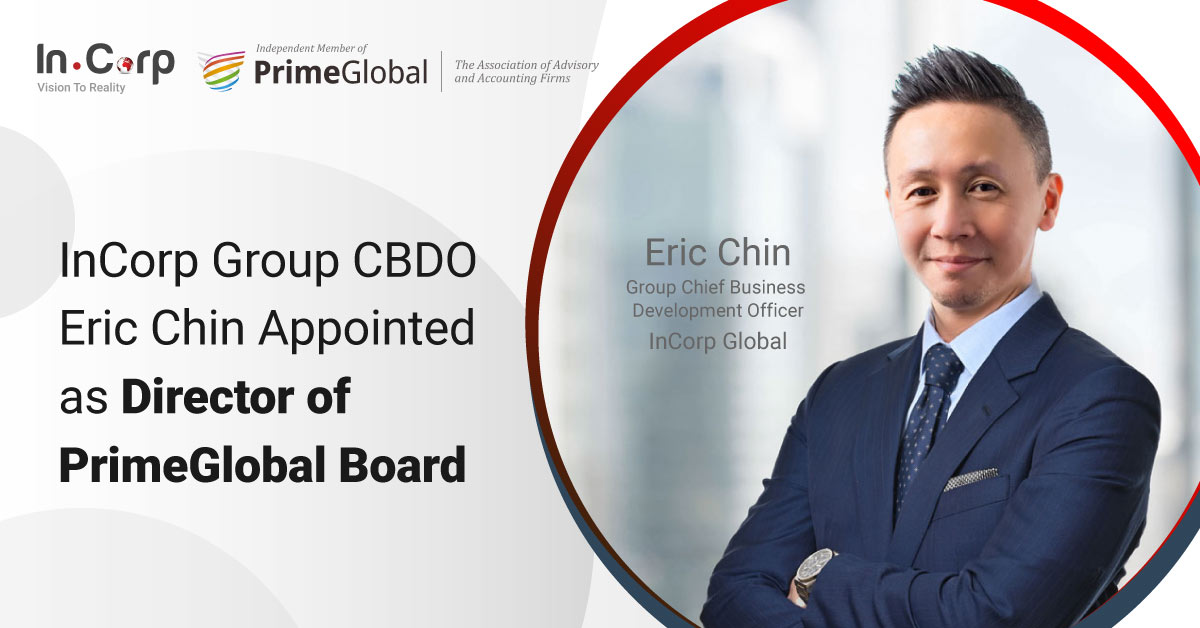 InCorp Global CBDO Eric Chin as PrimeGlobal Board Director