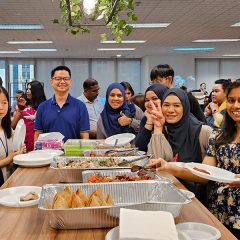 Colleagues Enjoying Delicious Indian Food