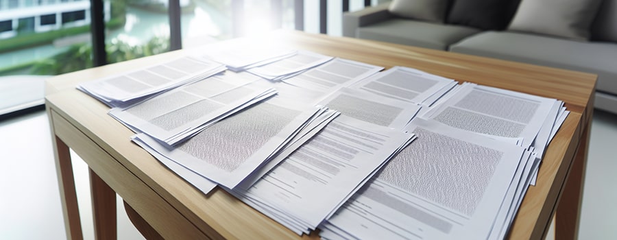 documents on table