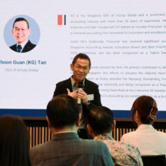 InCorp CEO, KG Tan, opens the event with a welcome speech
