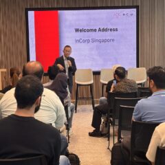 InCorp CEO, KG Tan, opens the event with a welcome speech